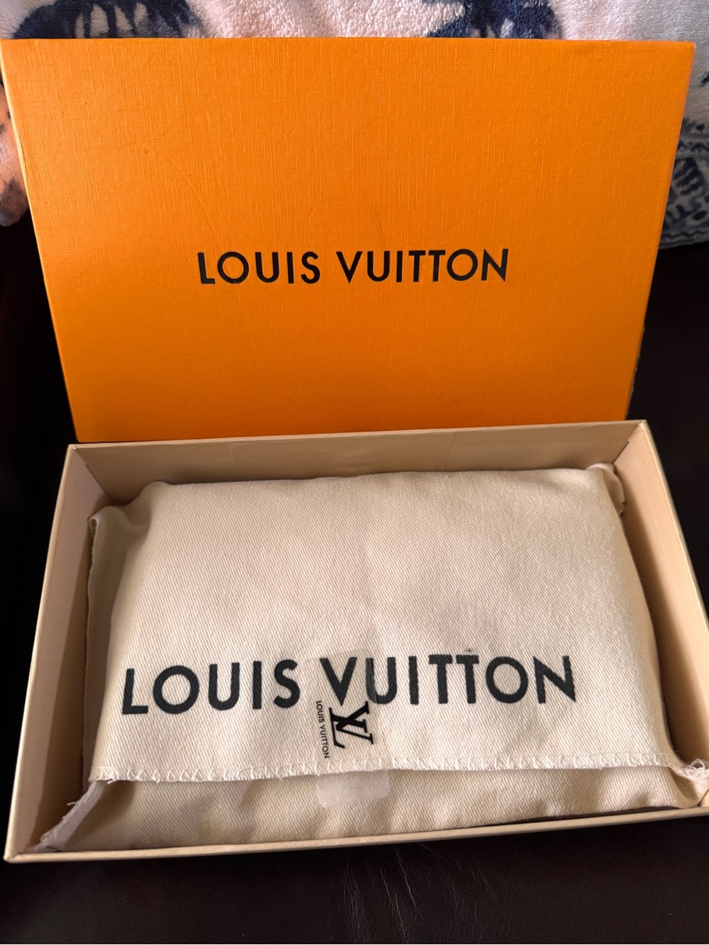 LV brown & gold wallet